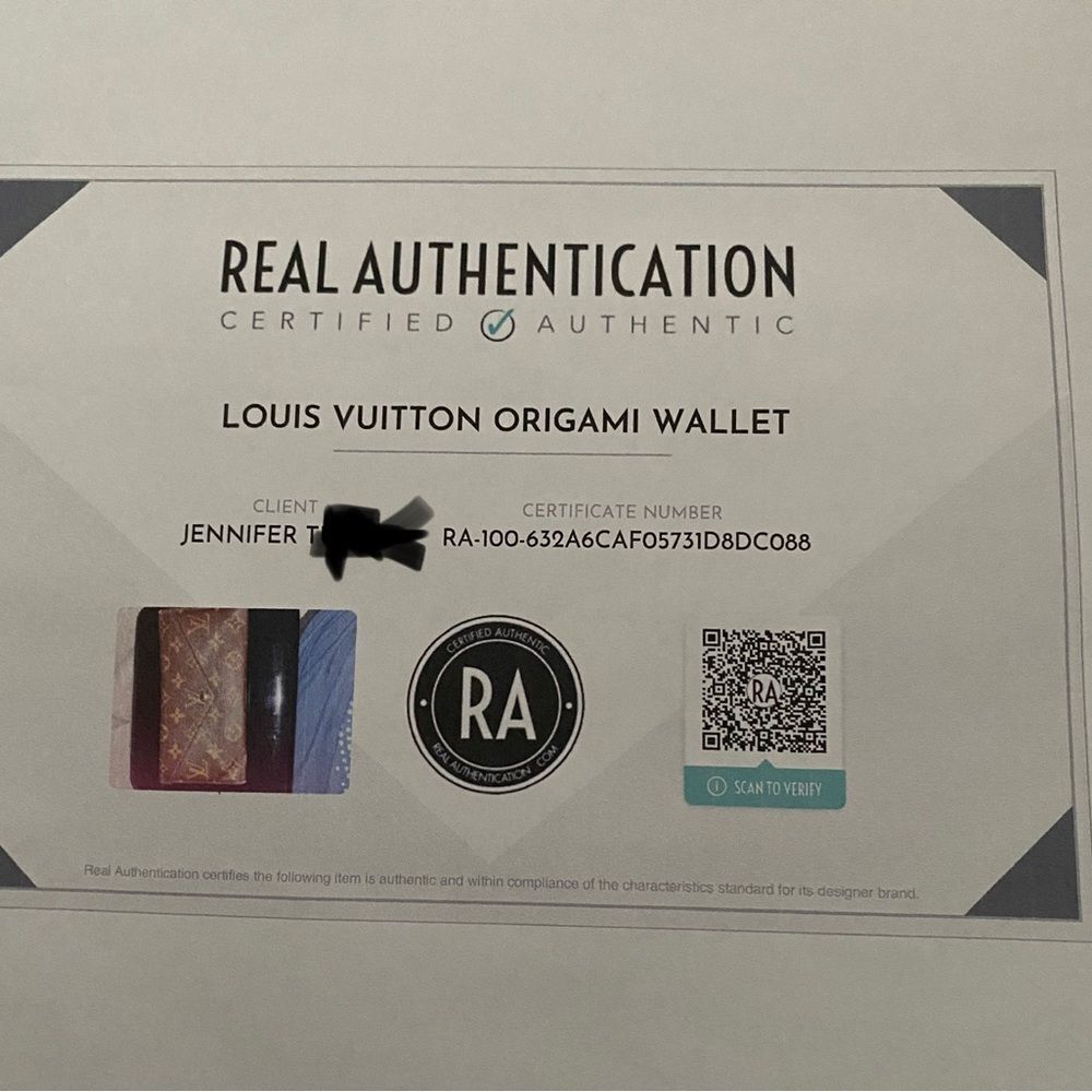 RARE auth Louis Vuitton Mono origami wallet‎ w/certificate included - Picture 3 of 9